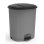 Cubo De Basura Cocina De Plástico Con Pedal | Color Gris | Capacidad: 15 Litros | Tapa Color Negro