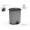 Cubo De Basura Cocina De Plástico Con Pedal | Color Gris | Capacidad: 15 Litros | Tapa Color Negro