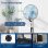 Ventilatore a Piantana Nebulizzatore Welltin 90W 3 Velocità 5 Pale Serbatoio 2,8L Bianco