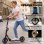 Patinete elétrico Welltin dobrável 120W para crianças 7-12 anos Freio e descanso