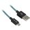 USB 2.0 Kabel Sharkoon USB-A auf Micro-USB B 50 cm geflecht schwarz/cyan