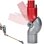 Adattatore angolare Blossom compatibile con Dyson V7 V8 V10 V11 V15 90° Rosso