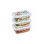 Set De 3 Fiambreras Rectangulares Pyrex De Vidrio Borosilicato 0,80 L Con Tapas Herméticas Multicolor