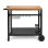 Carro Para Plancha Livoo Gs131 Negro Y Madera Con Mesa 85 X 50 Cm, Estructura Metálica, Portabotellas, Ganchos Y 2 Ruedas Para 2, 3 O 4 Quemadores