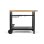 Carro Para Plancha Livoo Gs131 Negro Y Madera Con Mesa 85 X 50 Cm, Estructura Metálica, Portabotellas, Ganchos Y 2 Ruedas Para 2, 3 O 4 Quemadores
