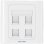 Placa de Pared Vention con 4 Puertos RJ45 Tipo 86