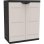 Armario De Plástico Multiuso, 2 Puertas, Beige Y Negro, 70x41x88 Cm, 2 Baldas Regulables En Altura