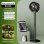Autrucker Solar Standventilator Tragbar 4000mAh Akku 5 Stufen LED Höhenverstellbar