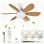 Deckenventilator mit Licht Autrucker 40W 52cm 6 Flügel LED 3 Stufen Fernbedienung
