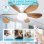 Deckenventilator mit Licht Autrucker 40W 52cm 6 Flügel LED 3 Stufen Fernbedienung