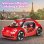 Auto Giocattolo Bandai Miraculous VW E-Beetle Cabriolet 2 Posti Rossa e Nera