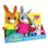 Jemini Peluches Set Trotro Family 4 Peças 15/23/11 cm Felpa Bordada