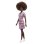 Barbie Fashionistas Puppe 29,8 cm Schwarze Lockiges Haare Gestreiftes Polo-Kit Mint-Grün Rosa