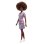Barbie Fashionistas Puppe 29,8 cm Schwarze Lockiges Haare Gestreiftes Polo-Kit Mint-Grün Rosa