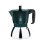 Cafetera italiana BRA 6 tazas cuerpo aluminio base acero inoxidable verde