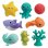 Set de 8 Criaturas Marinas Infantino Chorros Baño