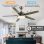 Deckenventilator mit Licht Autrucker 52'' LED 6 Stufen DC-Motor Leise Reversibel