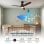Ventilador de Techo con Luz Mellerware Brizy Bright 40W 132cm 6 Velocidades Motor DC Mando a Distancia