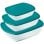 Set 3 Vasche Rettangolari Pyrex Cook & Store Vetro Borosilicato Coperchi Blu