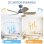 Ventilatore da Soffitto con Luce Welltin T3218P283238 22W 107cm Motore DC Silenzioso Telecomando