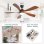 Ventilador de Techo con Luz Autrucker 30W 132cm 6 Velocidades Motor DC Silencioso Mando Reversible