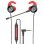 Auriculares HP DHE-7004 com fio jack 3,5 mm microfone integrados preto e vermelho