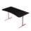 Mesa gaming Arozzi Arena Medium 140x75,5 cm acero y alfombrilla rosa