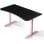 Mesa gaming Arozzi Arena Medium 140x75,5 cm acero y alfombrilla rosa