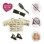 Ensemble Couture & Accessoires Ma Corolle 36 cm: Robe Puffer Dorée, Escarpins Noirs Pailletés