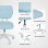 Vinsetto Silla De Escritorio Tapizada En Pu Sin Brazos 46x59x82-92 Cm Azul Claro