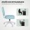 Vinsetto Silla De Escritorio Tapizada En Pu Sin Brazos 46x59x82-92 Cm Azul Claro
