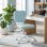 Vinsetto Silla De Escritorio Tapizada En Pu Sin Brazos 46x59x82-92 Cm Azul Claro