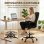 Homcom Silla De Escritorio Ergonómica Con Reposapiés Ajustable Negro