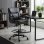 Homcom Silla De Escritorio Ergonómica Con Reposapiés Ajustable Negro