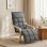 Homcom Sillón De Salón Con Reposapiés Tapizada En Lino Balanceo Suave Gris