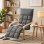 Homcom Sillón De Salón Con Reposapiés Tapizada En Lino Balanceo Suave Gris