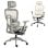 Homcom Silla De Oficina Ergonómica De Malla Con Reposacabezas Ajustable Beige