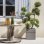 Pot carré EDA Carel 26 L plastique recyclé taupe mat strié roues