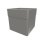 Pot carré EDA Carel 26 L plastique recyclé taupe mat strié roues