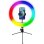 Luz de anillo LED RGB Powerton 25 cm con trípode y soporte para teléfono