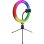 Luz de anillo LED RGB Powerton 25 cm con trípode y soporte para teléfono