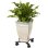 Porte-plante à roulettes Nature ajustable, métal noir, 4 bras extensibles, 34-51 cm, 100 kg