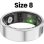 Anneau intelligent Avizar Saturn taille 8 Bluetooth IP68 Autonomie 5 jours Argent