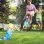 Wassersprinkler Nerf Super Soaker Hop & Chomp Hai, 2 rotierende Düsen, beweglicher Kiefer, Schlauchanschluss, Außen-Spielzeug