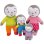 Set Stofftiere Jemini T'choupi Familie 4 Teile waschbar 9,5-19 cm
