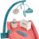 Kit de Jogo 3 em 1 Ecoiffier para Bonecas 32 cm com Cadeira Alta, Trocador e Banheira