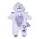 Tutù Unicorno BABY born 43cm con cappuccio, ali e cerniera frontale multicolore