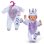 Tutù Unicorno BABY born 43cm con cappuccio, ali e cerniera frontale multicolore