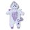 Tutù Unicorno BABY born 43cm con cappuccio, ali e cerniera frontale multicolore