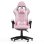Chaise de bureau Naspaluro ergonomique réglable rose blanc